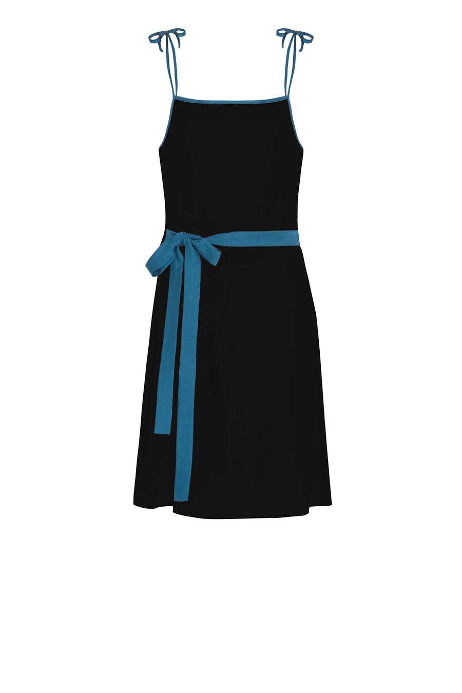 Women's loungewear - black and blue slip dress