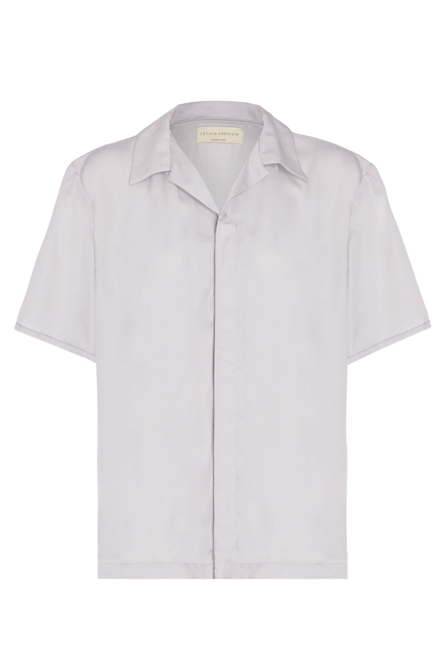 Short sleeve vegan silk pyjama shirt