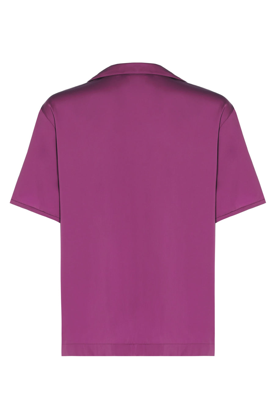 Purple short sleeve vegan silk pyjama shirt