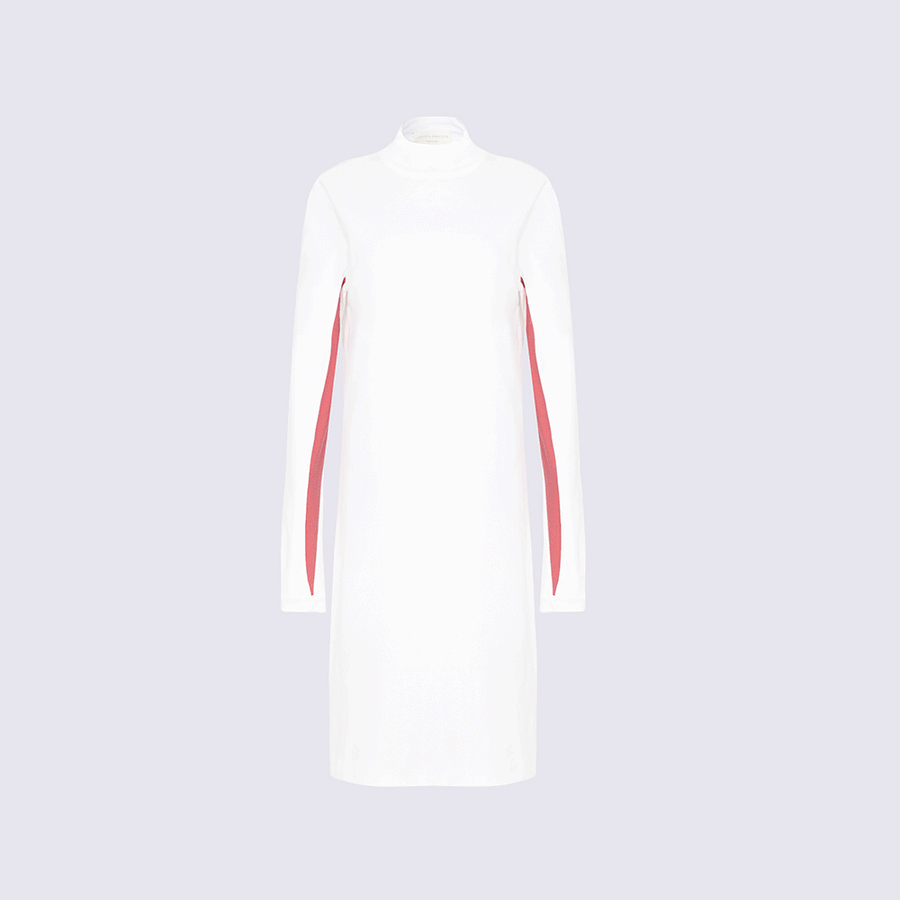 Pink and white lounge dress - organic materials