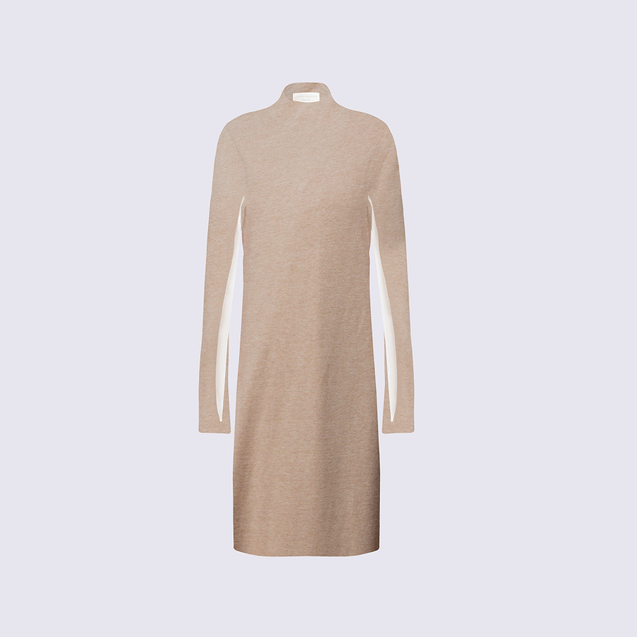 Beige lounge dress with high neck