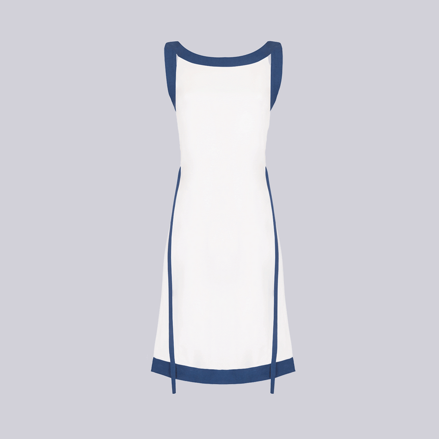 Women's sleepwear - Blue and white lounge dress